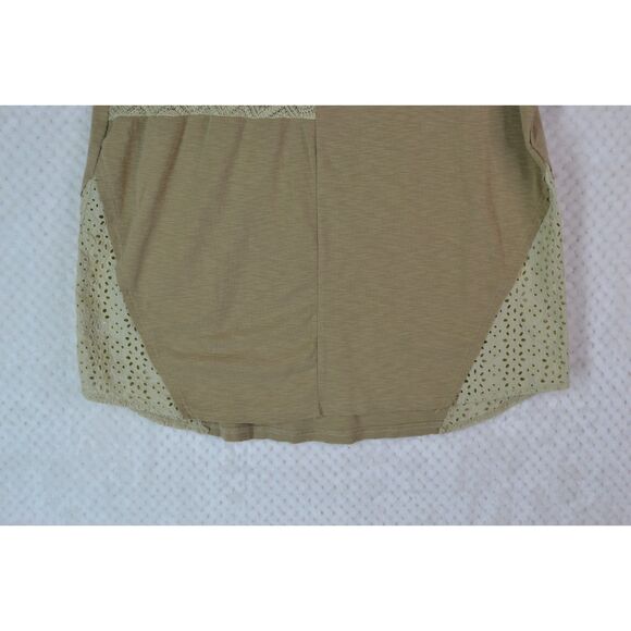 Miss Me Women's Large Tan V-Neck Short Sleeve Blouse - Picture 13 of 14